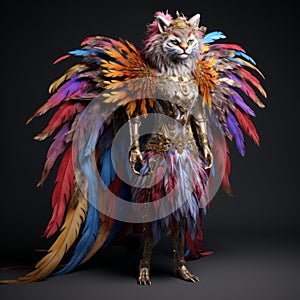Colorful Fashion Feather A Stunning Fey Animal In Unreal Engine Style photo