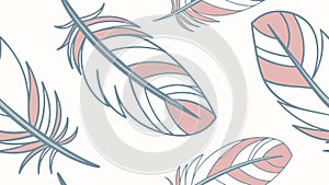 Colorful Feather Seamless Pattern Design, vector design Generative AI