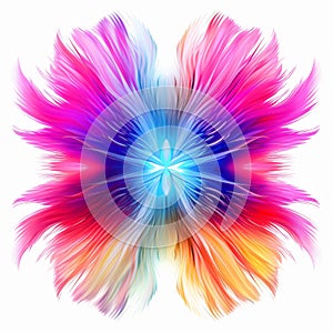 Colorful Feathered Flower: A Futuristic Abstract Minimalism Appreciator