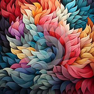 Colorful Featherlike Layers in Abstract Flow