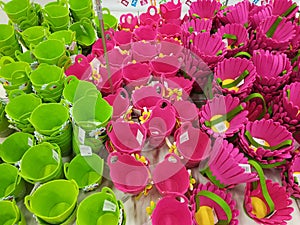 Colorful felt baskets