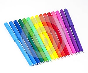 Colorful Felt Tip Pens isolated on a white background