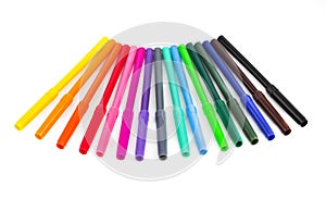 Colorful Felt Tip Pens isolated on a white background