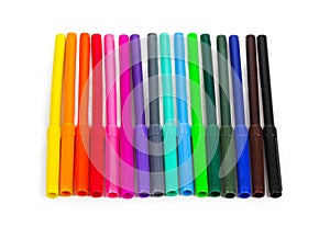 Colorful Felt Tip Pens isolated on a white background