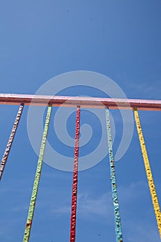 Colorful fence in Algajola Village or town in  Corsica in the Balagne area