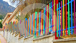 Colorful Fence at School