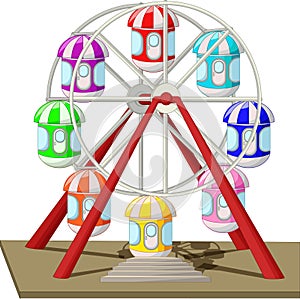 Colorful Ferris Wheel Cartoon