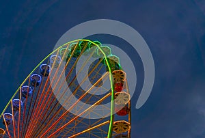 Colorful Ferris Wheel with copy space