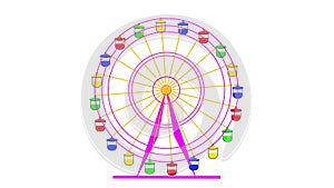 Colorful ferris wheel on a white background.
