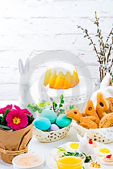 A colorful and festive Easter table decoration