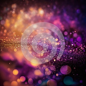 Colorful festive glitter bokeh lights background