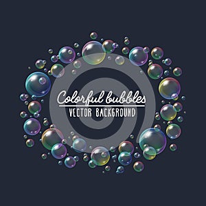 Colorful festive soap bubbles vector background