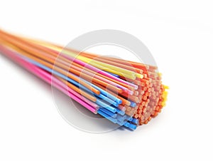 Colorful Fiber Optic Cables Close-up
