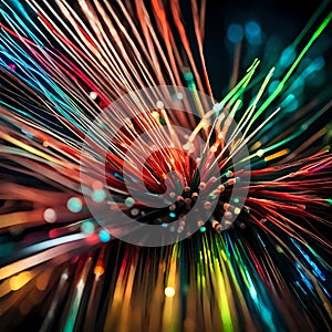 Colorful fibre optics - ai generated image