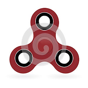 Colorful fidget spinner with silver bearings on a white background. Modern children s hand spinning toy