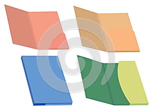 Colorful File Folders Vector Illustration