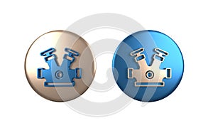 Colorful Fire hydrant icon isolated on white background. Circle button. 3D render illustration