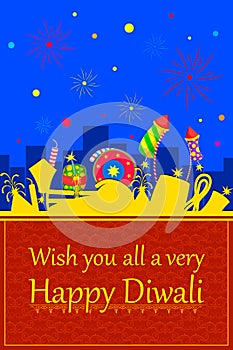 Colorful firecracker for Happy Diwali