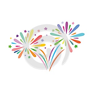 Colorful firework party vector illustration