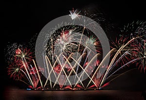 Colorful of fireworks for 4th July national holiday festival,independence day concept