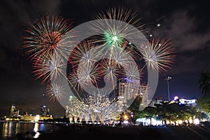 Colorful of fireworks for 4th July national holiday festival,independence day concept