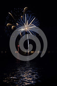 Colorful fireworks on black sky