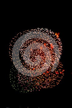 Colorful fireworks in the dark sky