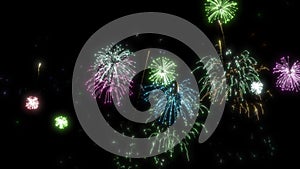 Colorful Fireworks Display Animation Loop Background