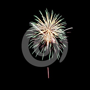 Colorful fireworks display for fourth of July