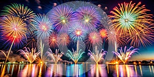 Colorful Fireworks Display at Night