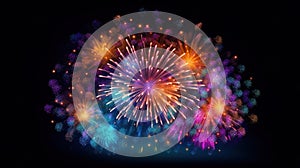 Colorful fireworks. Generative ai image.