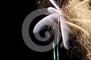 Colorful Fireworks, long exposure, horizontal format