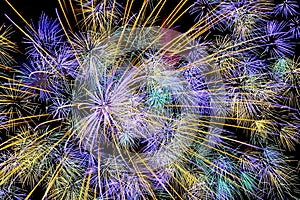 Colorful fireworks in the night