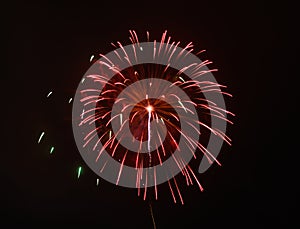 Colorful fireworks in the night sky