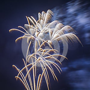 Colorful fireworks on a party night photo