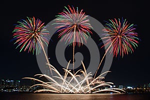 Colorful fireworks in Seoul ,South Korea