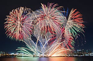 Colorful fireworks in Seoul ,South Korea