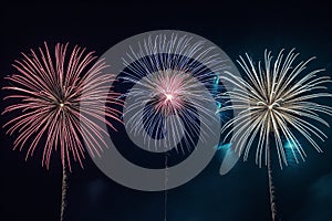 Colorful fireworks soaring over a black background. Can be used as abstract background or wallpaper