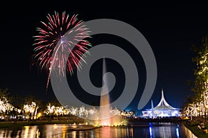 Colorful fireworks at Suan Luang Rama9