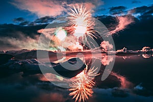 Annual Every year Firework show in the Glacier lagoon Iceland