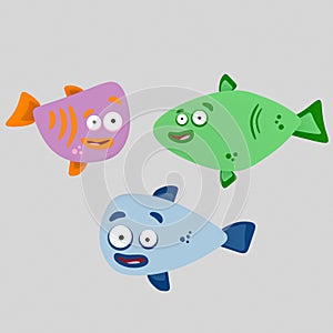 Colorful fish.3D illustration.