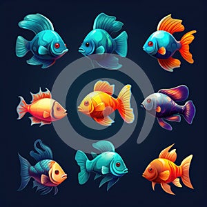 colorful fish aquarium ai generated