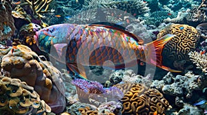 Colorful fish in coral reef
