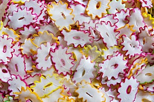 colorful fish crackers or keropok at local market in Kuala Lumpur, Malaysia photo