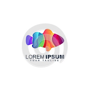 Colorful fish logo design template