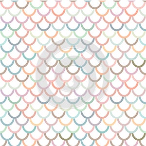 Colorful fish scale print, geometric texture, seamless pattern, vector tile