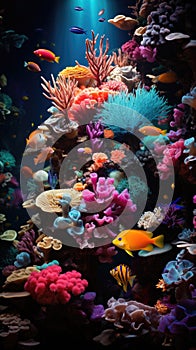 Colorful Fish Swimming in Large Aquarium