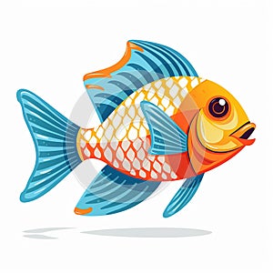 Colorful fish tank mahi mahi vector blues aquarium tricolor oranda goldfish guppy vector yellow fighter fish