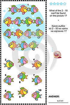 Colorful fish visual logic puzzle