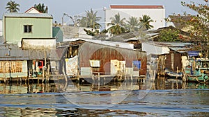 colorful fisherman ships in the harbor of phu quoc